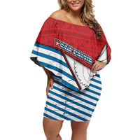 West Papua Morning Star Off Shoulder Short Dress One People One Soul - Polynesian Pride