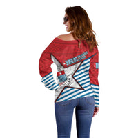 West Papua Morning Star Off Shoulder Sweater One People One Soul - Polynesian Pride
