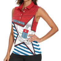 West Papua Morning Star Women Sleeveless Polo Shirt One People One Soul - Polynesian Pride