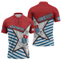 West Papua Morning Star Zipper Polo Shirt One People One Soul - Polynesian Pride