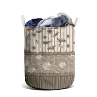 Hawaii Christmas In July Laundry Basket Beige Mele Kalikimaka Sea Animals