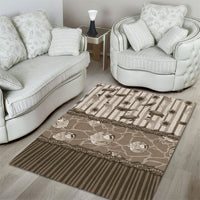 Hawaii Christmas In July Area Rug Beige Mele Kalikimaka Sea Animals
