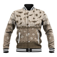 Hawaii Christmas In July Baseball Jacket Beige Mele Kalikimaka Sea Animals