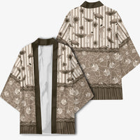 Hawaii Christmas In July Kimono Beige Mele Kalikimaka Sea Animals