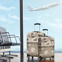 Hawaii Christmas In July Luggage Cover Beige Mele Kalikimaka Sea Animals