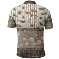 Hawaii Christmas In July Polo Shirt Beige Mele Kalikimaka Sea Animals DT05 - Polynesian Pride