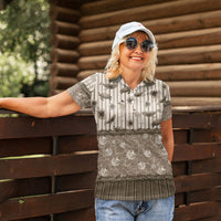 Hawaii Christmas In July Women Polo Shirt Beige Mele Kalikimaka Sea Animals
