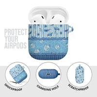 Hawaii Christmas In July AirPods Case Sky Blue Mele Kalikimaka Sea Animals