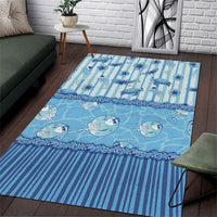 Hawaii Christmas In July Area Rug Sky Blue Mele Kalikimaka Sea Animals