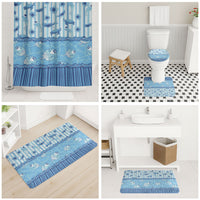 Hawaii Christmas In July Bathroom Set Sky Blue Mele Kalikimaka Sea Animals