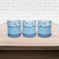 Hawaii Christmas In July Ceramic Mug Sky Blue Mele Kalikimaka Sea Animals