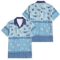 Hawaii Christmas In July Family Matching Tank Maxi Dress and Hawaiian Shirt Sky Blue Mele Kalikimaka Sea Animals DT05 Dad's Shirt - Short Sleeve Blue - Polynesian Pride