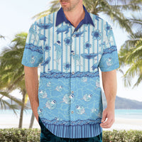 Hawaii Christmas In July Hawaiian Shirt Sky Blue Mele Kalikimaka Sea Animals