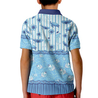 Hawaii Christmas In July Kid Polo Shirt Sky Blue Mele Kalikimaka Sea Animals