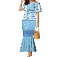 Hawaii Christmas In July Mermaid Dress Sky Blue Mele Kalikimaka Sea Animals