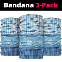 Hawaii Christmas In July Neck Gaiter Sky Blue Mele Kalikimaka Sea Animals