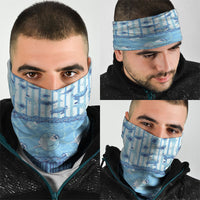 Hawaii Christmas In July Neck Gaiter Sky Blue Mele Kalikimaka Sea Animals