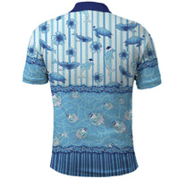 Hawaii Christmas In July Polo Shirt Sky Blue Mele Kalikimaka Sea Animals