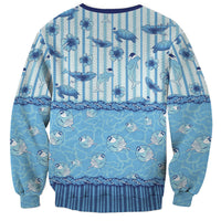 Hawaii Christmas In July Sweatshirt Sky Blue Mele Kalikimaka Sea Animals