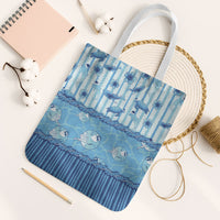 Hawaii Christmas In July Tote Bag Sky Blue Mele Kalikimaka Sea Animals DT05 White Strap One Size Blue - Polynesian Pride