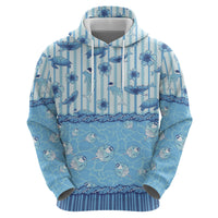 Hawaii Christmas In July Zip Hoodie Sky Blue Mele Kalikimaka Sea Animals