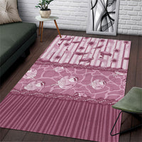Hawaii Christmas In July Area Rug Dusty Pink Mele Kalikimaka Sea Animals