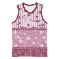 Hawaii Christmas In July Basketball Jersey Dusty Pink Mele Kalikimaka Sea Animals