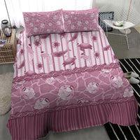 Hawaii Christmas In July Bedding Set Dusty Pink Mele Kalikimaka Sea Animals