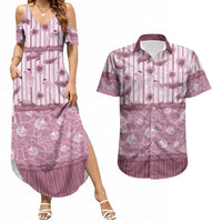 Hawaii Christmas In July Couples Matching Summer Maxi Dress and Hawaiian Shirt Dusty Pink Mele Kalikimaka Sea Animals DT05 Pink - Polynesian Pride
