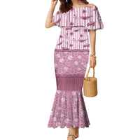 Hawaii Christmas In July Family Matching Mermaid Dress and Hawaiian Shirt Dusty Pink Mele Kalikimaka Sea Animals
