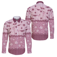Hawaii Christmas In July Family Matching Summer Maxi Dress and Hawaiian Shirt Dusty Pink Mele Kalikimaka Sea Animals DT05 Dad's Shirt - Long Sleeve Pink - Polynesian Pride