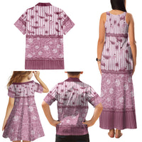 Hawaii Christmas In July Family Matching Tank Maxi Dress and Hawaiian Shirt Dusty Pink Mele Kalikimaka Sea Animals