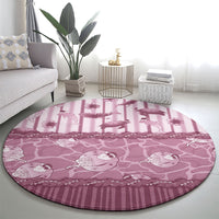 Hawaii Christmas In July Round Carpet Dusty Pink Mele Kalikimaka Sea Animals