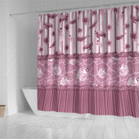 Hawaii Christmas In July Shower Curtain Dusty Pink Mele Kalikimaka Sea Animals