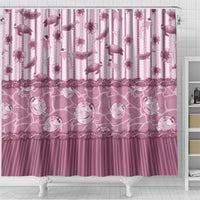Hawaii Christmas In July Shower Curtain Dusty Pink Mele Kalikimaka Sea Animals