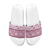 Hawaii Christmas In July Slide Sandals Dusty Pink Mele Kalikimaka Sea Animals