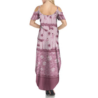 Hawaii Christmas In July Summer Maxi Dress Dusty Pink Mele Kalikimaka Sea Animals