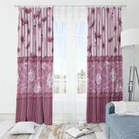 Hawaii Christmas In July Window Curtain Dusty Pink Mele Kalikimaka Sea Animals