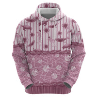 Hawaii Christmas In July Zip Hoodie Dusty Pink Mele Kalikimaka Sea Animals