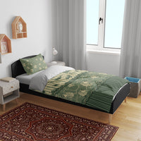Hawaii Christmas In July Bedding Set Olive Green Mele Kalikimaka Sea Animals