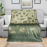 Hawaii Christmas In July Blanket Olive Green Mele Kalikimaka Sea Animals