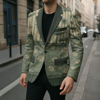 Hawaii Christmas In July Blazer Olive Green Mele Kalikimaka Sea Animals