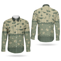 Hawaii Christmas In July Couples Matching Mermaid Dress and Long Sleeve Button Shirt Olive Green Mele Kalikimaka Sea Animals DT05 - Polynesian Pride