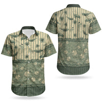 Hawaii Christmas In July Couples Matching Short Sleeve Bodycon Dress and Hawaiian Shirt Olive Green Mele Kalikimaka Sea Animals DT05 - Polynesian Pride