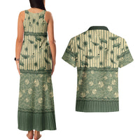 Hawaii Christmas In July Couples Matching Tank Maxi Dress and Hawaiian Shirt Olive Green Mele Kalikimaka Sea Animals