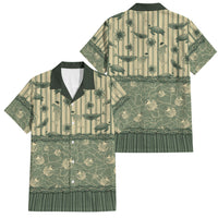 Hawaii Christmas In July Family Matching Summer Maxi Dress and Hawaiian Shirt Olive Green Mele Kalikimaka Sea Animals DT05 Dad's Shirt - Short Sleeve Green - Polynesian Pride