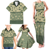 Hawaii Christmas In July Family Matching Tank Maxi Dress and Hawaiian Shirt Olive Green Mele Kalikimaka Sea Animals