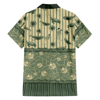 Hawaii Christmas In July Hawaiian Shirt Olive Green Mele Kalikimaka Sea Animals