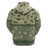 Hawaii Christmas In July Hoodie Olive Green Mele Kalikimaka Sea Animals