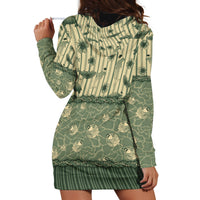Hawaii Christmas In July Hoodie Dress Olive Green Mele Kalikimaka Sea Animals